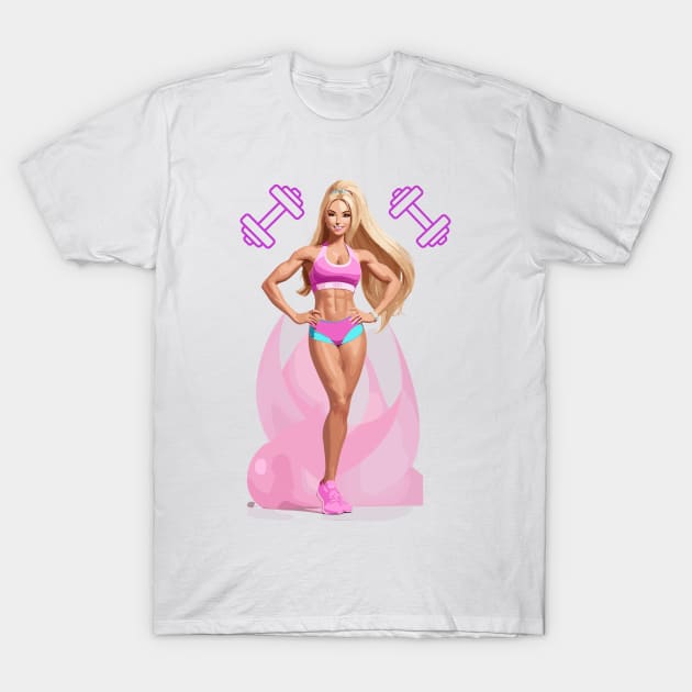 fitness barbie T-Shirt by designfurry 